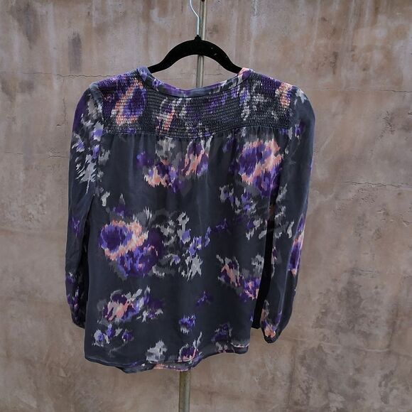 Joie watercolor floral blouse dark colorway - Picture 6 of 9